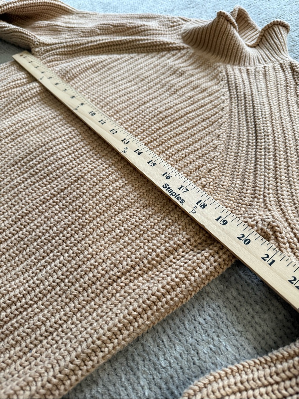 J. Crew Women's Chunky Knit Turtleneck Sweater in Camel - Picture 6 of 8